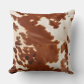 褐色白牛革 クッション (正面)
