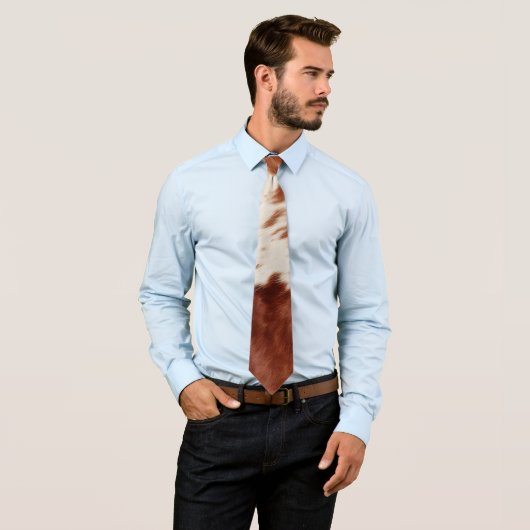 褐色白牛革 ネクタイ (インサイチュ)