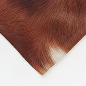 褐色白牛革 フリースブランケット (角)