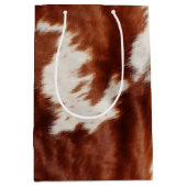 褐色白牛革 ミディアムペーパーバッグ (正面)