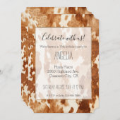 褐色白牛革 招待状 (正面/裏面)