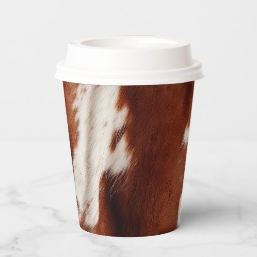 褐色白牛革 紙コップ (裏面)