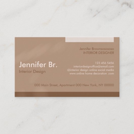 褐色粘土モノグラム抽象芸術幾何モダン図形 名刺 (正面)