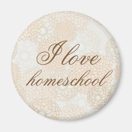 褐色花ホームスクール マグネット (正面)