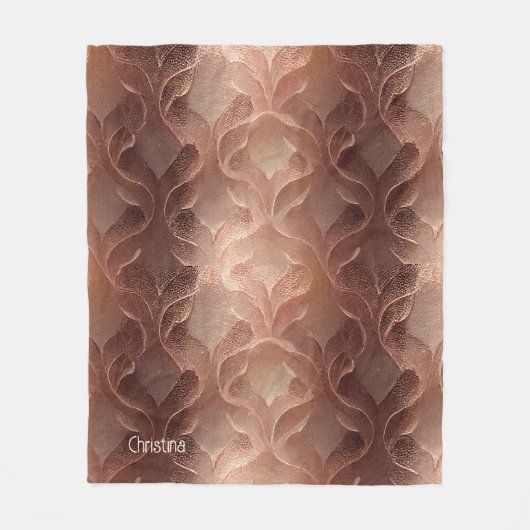 褐色銅インスパイア勾配モダン贅沢 フリースブランケット (正面)