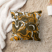 褐色、オレンジ色、白色の秋収穫マーブルメルト クッション (ブランケット)