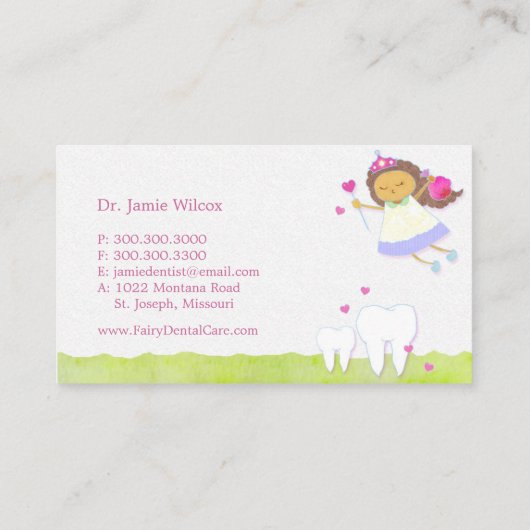 褐虫歯妖精の小児歯科医 名刺 (裏面)