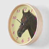 褐馬のクリウマ科のンマーレ写真 壁時計 (傾斜)