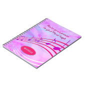 褒め称える |音楽譜表 |パーソナライズされた | ノートブック (左側)