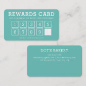 褒賞用パンチカードシンプルロイヤリティモダン第10ミント ロイヤリティカード (正面/裏面)