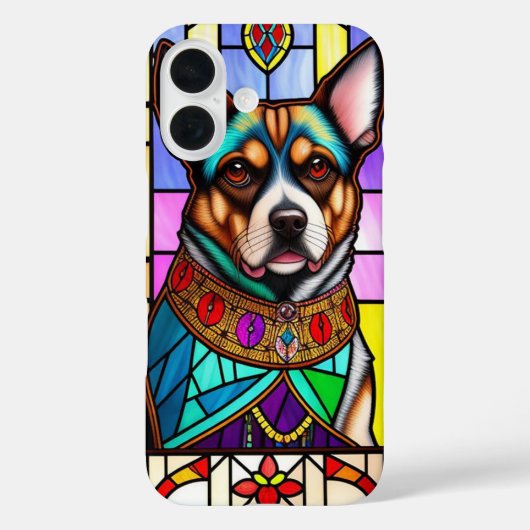 襟の付いたカラフル犬 Case-Mate iPhoneケース (裏面)