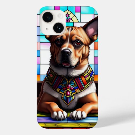 襟の付いたカラフル犬 Case-Mate iPhoneケース (裏面)