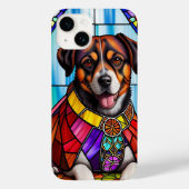 襟の付いたカラフル犬 Case-Mate iPhoneケース (裏面)