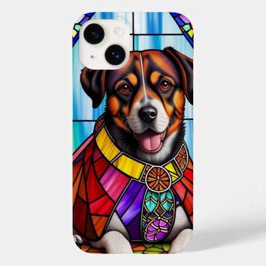 襟の付いたカラフル犬 Case-Mate iPhoneケース (裏面)