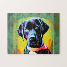 襟の付いた黒いラベル ジグソーパズル