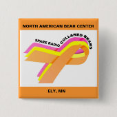 襟首をつかまれたくまを倹約して下さい! ボタン 缶バッジ (正面)