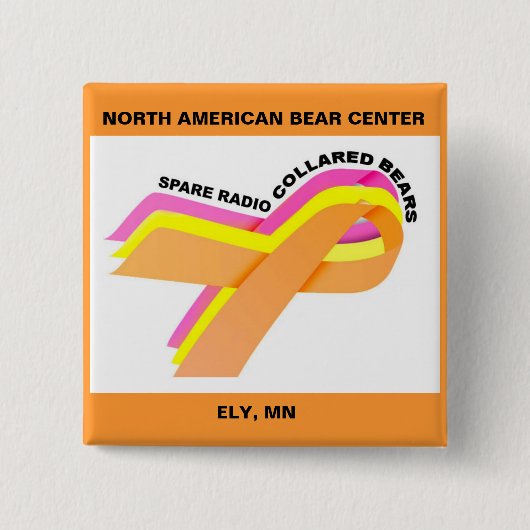 襟首をつかまれたくまを倹約して下さい! ボタン 缶バッジ (正面)