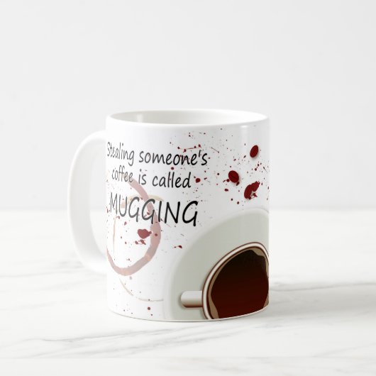 襲うしゃれのコーヒー・マグ、おもしろいのギフトのマグ コーヒーマグカップ (正面左)