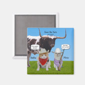 西おもしろい/テシャン/カウボーイズ日付の保存 マグネット (正面/裏面)