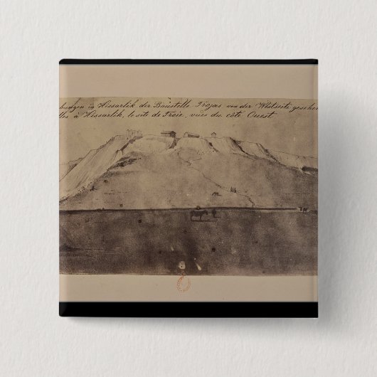 西から見られるイリオスの掘削の眺め 缶バッジ (正面)