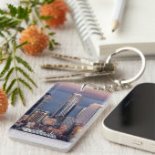 西から見られる美しく、劇的な日没 キーホルダー (正面右)