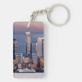 西から見られる美しく、劇的な日没 キーホルダー (裏面)