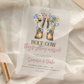 西と田舎の花は長靴素朴を結婚する アクリル招待状