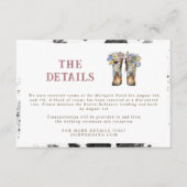 西と田舎の花は長靴素朴を結婚する エンクロージャーカード (正面)