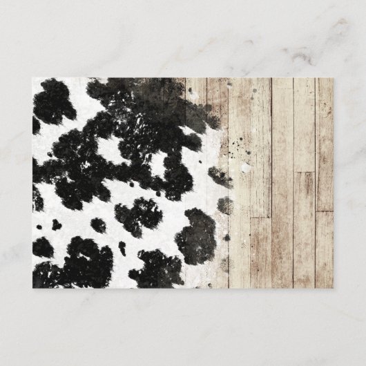 西と田舎の花は長靴素朴を結婚する エンクロージャーカード (裏面)