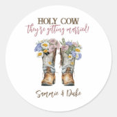 西と田舎の花は長靴素朴を結婚する ラウンドシール (正面)