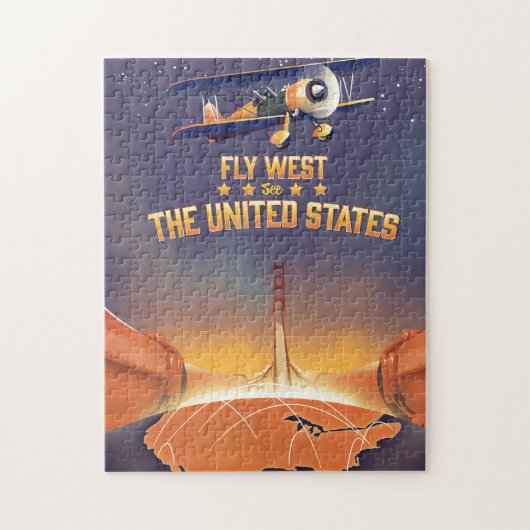 西に飛ぶ州を見統一されたる。 ジグソーパズル (縦)