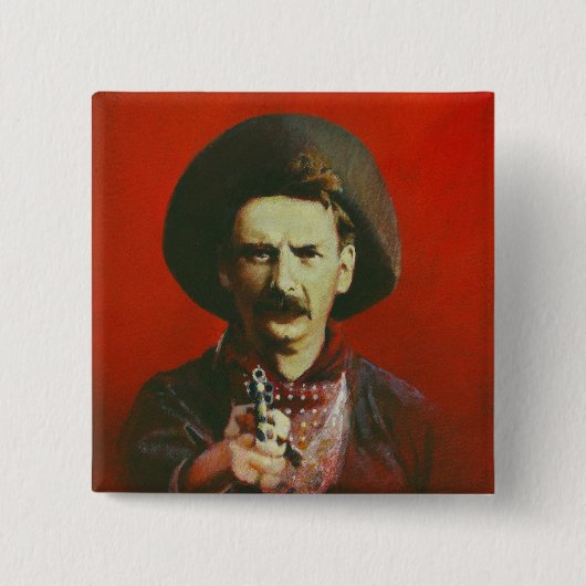 西のアウトローボタン 缶バッジ (正面)