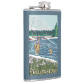 西のイエローストーン、モンタナ-はえの漁師 フラスク (右)