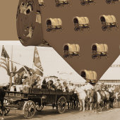 西のカバーされたワゴンカウボーイのトレイルライド ネクタイ