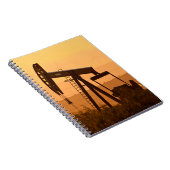 西のテキサス州のポンプジャックのポンプ作動液、米国 ノートブック (右側)