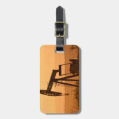 西のテキサス州のポンプジャックのポンプ作動液、米国 ラゲッジタグ (正面縦)