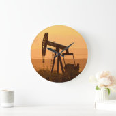 西のテキサス州のポンプジャックのポンプ作動液、米国 ラージ壁時計 (ホーム)