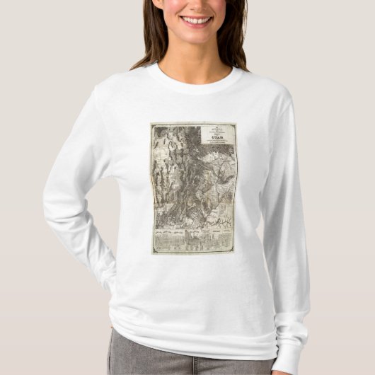 西のユタの新しい部門別および地形図 Tシャツ (正面)