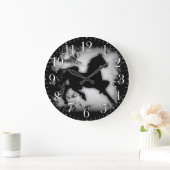 西のルックプランシングホースシルエット ラージ壁時計 (ホーム)