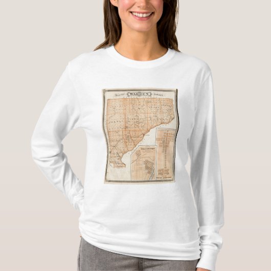 西のレバノンの計画のウォーレン郡の地図 Tシャツ (正面)