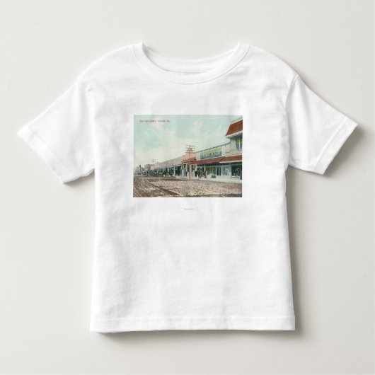 西の主要なStreetTurlock、カリフォルニアの眺め トドラーTシャツ (正面)