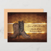 西の国のカウボーイの結婚式は日付を保存 案内ポストカード (正面/裏面)