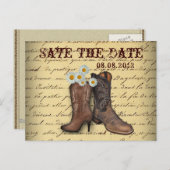 西の国のカウボーイの結婚式は日付を保存 案内ポストカード (正面/裏面)