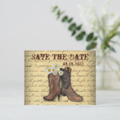 西の国のカウボーイの結婚式は日付を保存 案内ポストカード (スタンド正面)