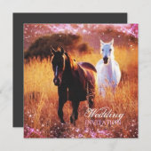 西の国のサンセットホースをテーマ結婚にした 招待状 (正面/裏面)