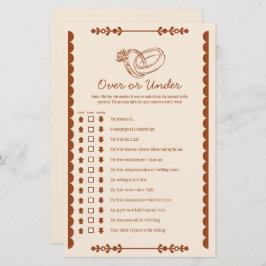 西の国の上または下のブライダルゲーム