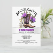 西の国の女性のカーボーイブーツ紫色のバブリー釉薬 招待状 (スタンド正面)