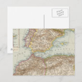 西の地中海の地図 ポストカード (正面/裏面)
