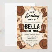 西の小さなカウボーイベビーシャワー招待状 招待状 (正面/裏面)
