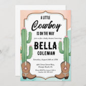 西の小さなカウボーイベビーシャワー招待状 招待状 (正面/裏面)